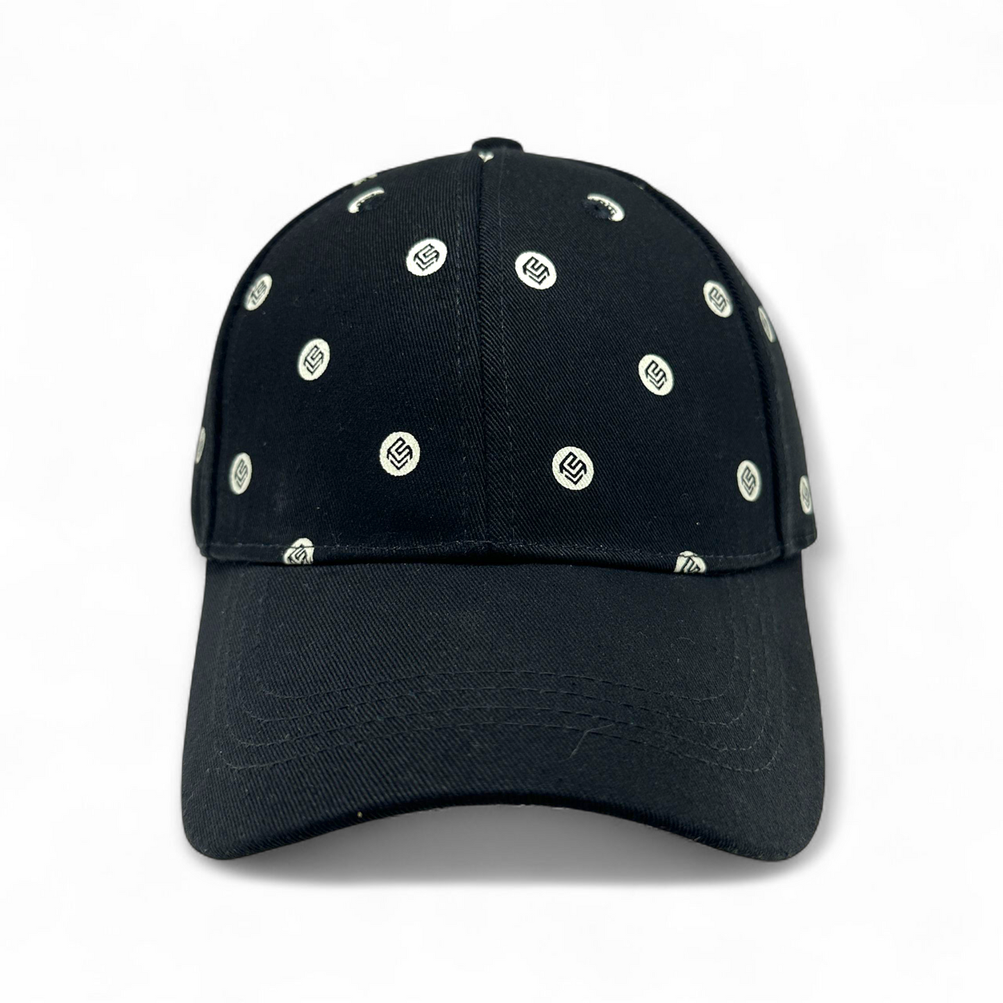 Black - White Dotted Baseball Cap