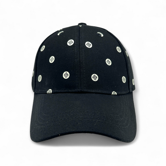 Black - White Dotted Baseball Cap